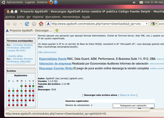 AjpdSoft Descargar y ejecutar AjpdSoft Aviso Cambio IP Pblica en GNU Linux con Wine