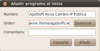 AjpdSoft Configurar AjpdSoft Aviso Cambio IP Pública para que 
arranque automáticamente en GNU Linux