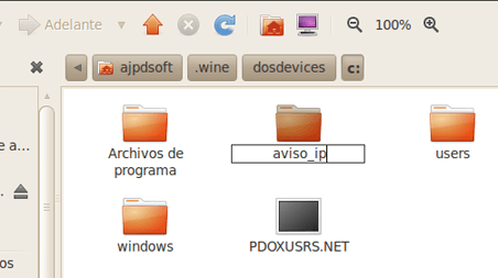 AjpdSoft Descargar y ejecutar AjpdSoft Aviso Cambio IP Pública en 
GNU Linux con Wine