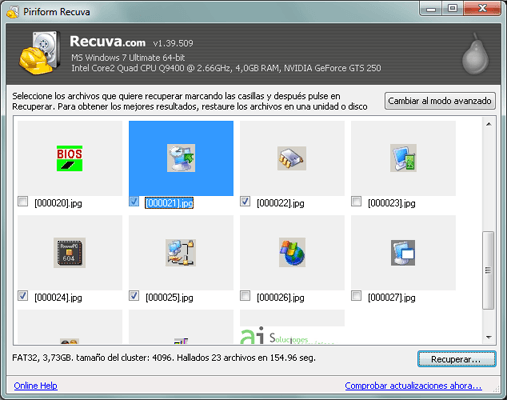 AjpdSoft Cómo recuperar fotos borradas de tarjeta de memoria, 
pendrive, lápiz de memoria, memoria flash