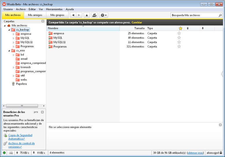 AjpdSoft Configurar y activar copias de seguridad automáticas online en Wuala