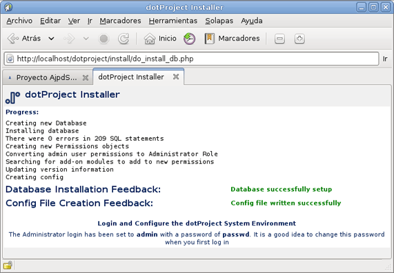 AjpdSoft Instalar dotProject en un equipo con GNU Linux Debian, Apache, PHP y MySQL