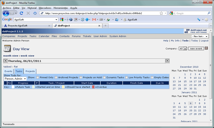 AjpdSoft Instalar dotProject en un equipo con GNU Linux Debian, Apache, PHP y MySQL