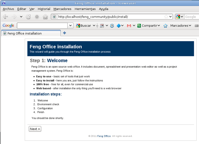 AjpdSoft Instalar el gestor de proyectos Feng Office en Linux