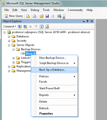 AjpdSoft Configurar y programar copias de seguridad de Microsoft  SQL Server 2008 R2