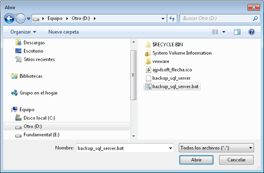 AjpdSoft Programar copias de seguridad automáticas de SQL Server  2008 R2