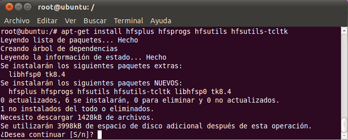 AjpdSoft Redimensionar disco duro Mac OS X (HFS+) con GNU Linux 
Ubuntu Live CD, GParted y hfsprogs