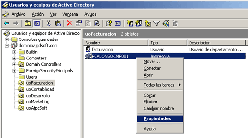 AjpdSoft Instalar impresora en Active Directory de dominio de Microsoft Windows