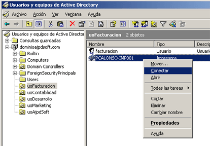 AjpdSoft Instalar impresora en Active Directory de dominio de 
Microsoft Windows