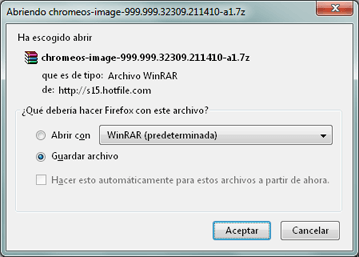 AjpdSoft Descarga del fichero VMDK con Google Chrome OS