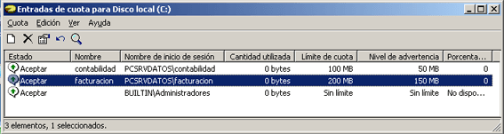 AjpdSoft Las cuotas de disco en Windows Server 2003, establecer limitación de espacio por usuario