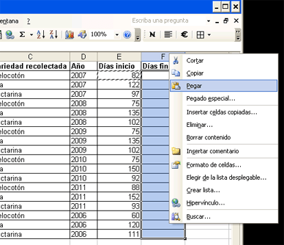 AjpdSoft Preparar datos para gráficos de decisión, fórmulas Excel 
para fechas