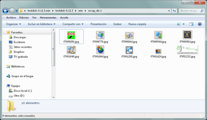 AjpdSoft Cómo recuperar ficheros eliminados por accidente con 
PhotoRec