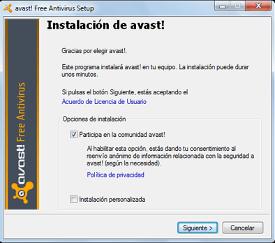 AjpdSoft Instalación y testeo de Avast Home en Microsoft Windows 7